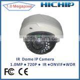 1.0 Megapixel Onvif Hisilicon Hi3518 Vandal-proof IR IP Dome Camera P2P With WDR thumbnail-1
