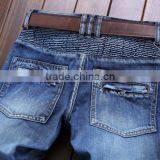 Pleated Men Denim Jeans Pants Famous Brand Washed Ripped Jeans Fashion Designer Biker Jeans Straight Slim Hole Pants thumbnail-3