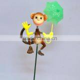 4 Inch Decorative Monkey With Umbrella Outdoor Yard Plastic Garden Animals Sticks thumbnail-4