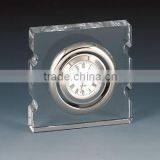 Wholesale Fashion K9 Crystal Glass Pyramid Desk Table Clock thumbnail-4