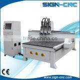 Furniture Equipment Three Heads Cnc Wood Engraving Machine Auto Tool Change
