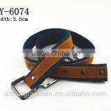 Webbing Belt With Pu Strap