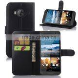 Low Price China Mobile Phone Stand Wallet Lychee Leather Cover for Htc One me Factory Price