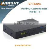 New 1080P Full HD V7 Combo DVB-S2/T2 Free to Air Set Top Box With Youtube and Youporn