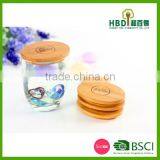 2016 Hot Sale White Ceramic Candle Jar With Wooden Lid thumbnail-5