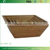 DT012/Natural Living Family Set Bamboo Wood Square Inlay Salad Party Bowl thumbnail-3
