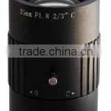 2/3 cmos sensor Manual Iris fujian lens 8.0 MP IR 35mm F1.8 infrared glasses infrared filter C mount traffic monitoring Lens