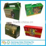 Take Away Fruits Corrugated Packing Carton Handle Box