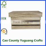 Heze Rustic Vintage Distressed Wooden Storage Crates With Lids thumbnail-2