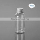 New Products 2016 Empty Plastic Alumimum Screw Cap Bottles 75ml