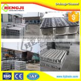 Professional polymer concrete drainage channel with stain steel galvanized grate EN1433 standard outdoor drainage channel