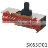 Daier High Quality Slide Switch Sp6t/round Slide Switch/sp6t Slide Switch