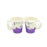Custom printing logo 8oz 12oz disposable paper coffee cups with handles paper cup for tea