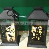 candle lantern plastic Halloween decorative candle lantern black color halloween candle lantern