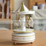 N533 Wooden Music Box Wooden Carousel Christmas Gift Decoration thumbnail-6
