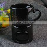 Wholesale White Ceramic Candle Holder, Cheap Glazed Ceramic Mug With Holder in Stock thumbnail-3