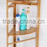 3-Tier Corner Bamboo Bathroom Storage Shelf thumbnail-1