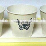 Metal Flower Pots/planter in Tray thumbnail-4