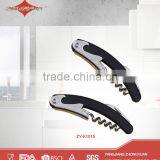 Black Plastic Corkscrew Wine Opener With Knife thumbnail-1