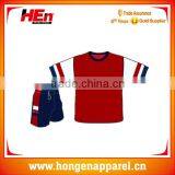 Hongen Apparel Subliamtion Teenage Stripe Short Sleeve Soccer Set thumbnail-1