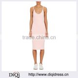 Customized Lady Apparel Latest Casual Rib-knit Tank Dress(DQM026D)