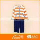 Long Sleeve Striped Printed 2pcs Kids Sports Cloth Set thumbnail-1