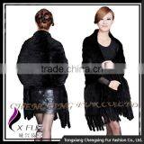 CX-B-M-25B Knitted Mink Fur Shawl Hot Sale / High Quality Women Mink Fur Cape thumbnail-2