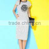 Stripe Fitted Ladies Suit Design Dress Women Wear thumbnail-2