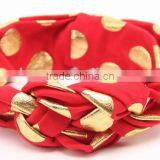 Dot Pringed Cotton Fabric Cross Design Baby Headband, Fashion Baby Headband thumbnail-5