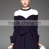 European New Style Ladies Contrast Color Slim Fit A-line Underwear Dress thumbnail-1