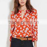 2016 High Quality Printed Cotton Fashionable Summer Long Sleeve Butterfly Blouse thumbnail-5