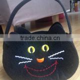 Halloween Trick or Treat Black Felt Cat Bag thumbnail-1