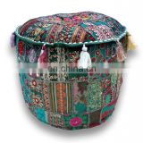 Indian Traditional Home Decorative Multi Ottoman Handmade Patchwork Foot Stool Floor