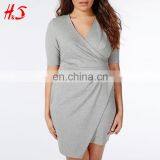 Wholesale New Design Plus Size Casual Pleated Dress Night Bodycon Dresses For Fat Women thumbnail-1