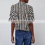 2016 Fashion Chic Striped Dolman Top Women Clothing thumbnail-4