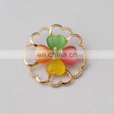 High Quality Cheap Wholesale Crystal Stone Custom Flower Brooch Pin thumbnail-4