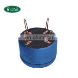 High Quality Living Room Round Foot Rest Dark Green Velvet Storage Ottoman Pouf Stool thumbnail-3