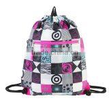 hot sale new design nylon drawstring soccer bag with zipper