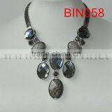 Cheap Stock Large Faceted Gemstone Neckalce thumbnail-1