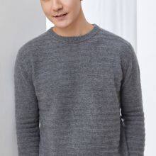 Custom Wholesale Round Neck 100% Men Sweaters Cashmere Knitted Sweater For Men thumbnail-2