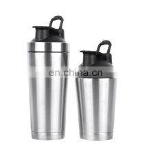 2021 Wholesale New Sport Protien Insulated Leakproof Metal Fitness Stainless Steel Custom Logo Mixer Protein Gym Shaker Bottle thumbnail-5