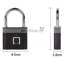 Wholesale Low Price Portable USB Rechargeable IP65 Waterproof Zinc Alloy Smart Biometric Keyless Fingerprint Padlock for Luggage thumbnail-4