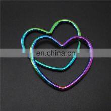 Zinc Alloy Rainbow Color Heart Shaped Ring Metal Love Shaped Buckle Heart Decoration Buckle thumbnail-2