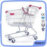 Supermarket Rolling Basket Cart
