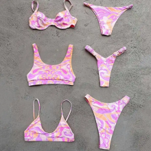 Two Piece Printed High Quality Ladies Swimwear Flex Fit Big Size Bathing Suits for Women Sexy Bikini Set thumbnail-5