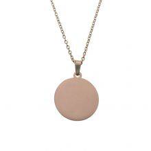 Blank Custom Engraved Name of Stainless Steel Circular Pendant Necklace thumbnail-4