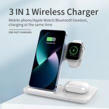 Hot Sale Dual 15w Fast Charging Station Phone Stand 3 In 1 Wireless Charger Phone 14 13 12 11 Pro Max Watch thumbnail-4