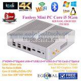 Eglobal Smallest pc Intel Core i5 5200u 5250u Dual Core 4 Threads 300M Wifi 2 Lan/nic Dual Core 4 Threads Fanless pc HTPC