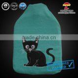 2000ml Blue With Cat Fleece Rubber Hot Water Bottle Cover thumbnail-1