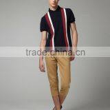 Vertical Striped Mens Polo Shirt / 60 % Cotton 40% Polyester Polo Shirt / Design Color Combination Polo T Shirt thumbnail-1